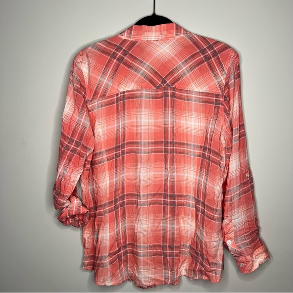Torrid Relaxed Fit Brushed Rayon coral light Button-Up Shirt 0X or oversized lg - Picture 12 of 13